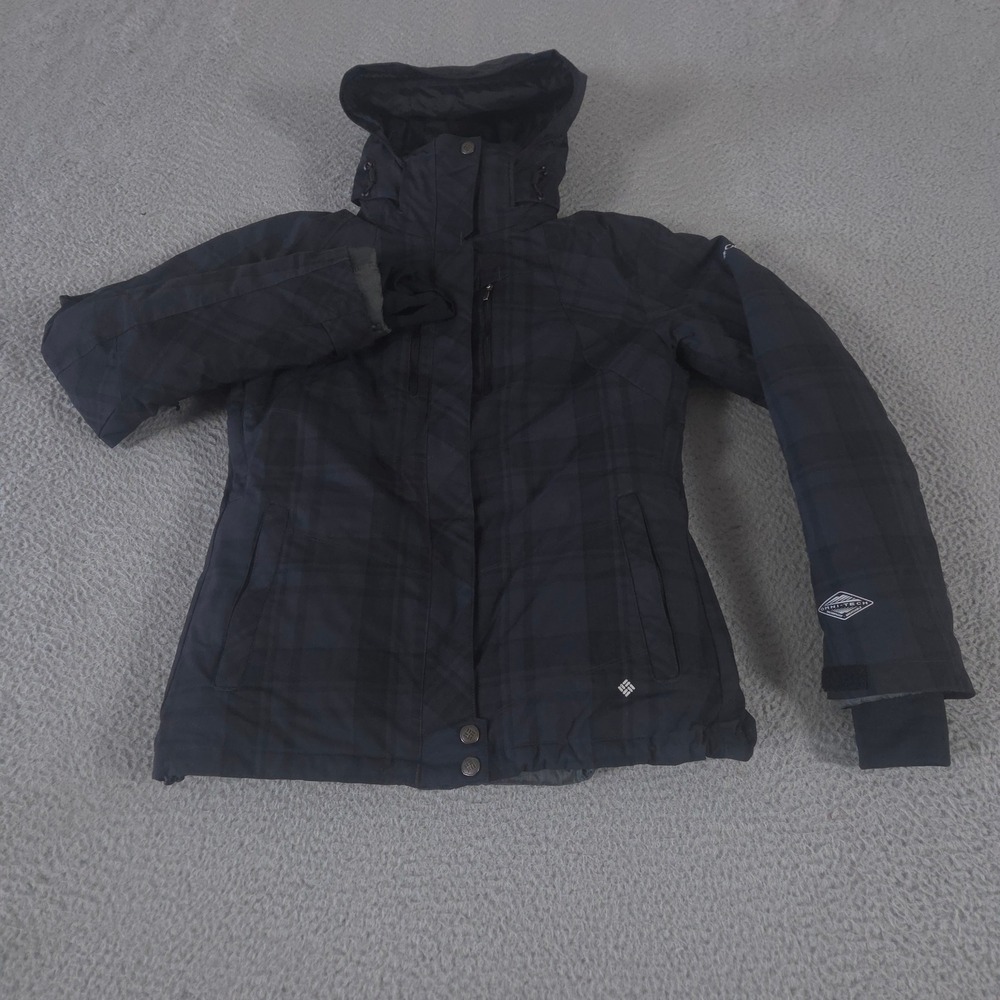 Columbia Jacket Womens Small Black Whirlibird Interchange Omni-Tech Plaid 3-in-1